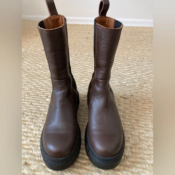 ALOHAS Armor Leather Combat Boot in Coffee Brown - Picture 7 of 14